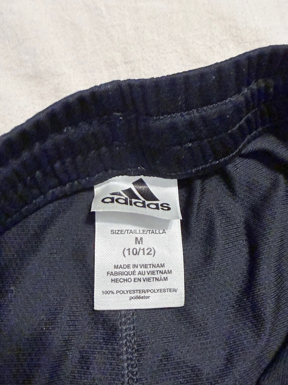 Adidas Youth Black Athletic Shorts with White Three-Stripes Size Medium 10/12 - Picture 5 of 5